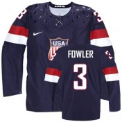 Olympic Hockey Authentic Men's Cam Fowler Team USA Jersey: 2014 Navy Blue #3 Away