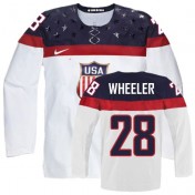 Olympic Hockey Authentic Men's Blake Wheeler Team USA Jersey: 2014 White #28 Home